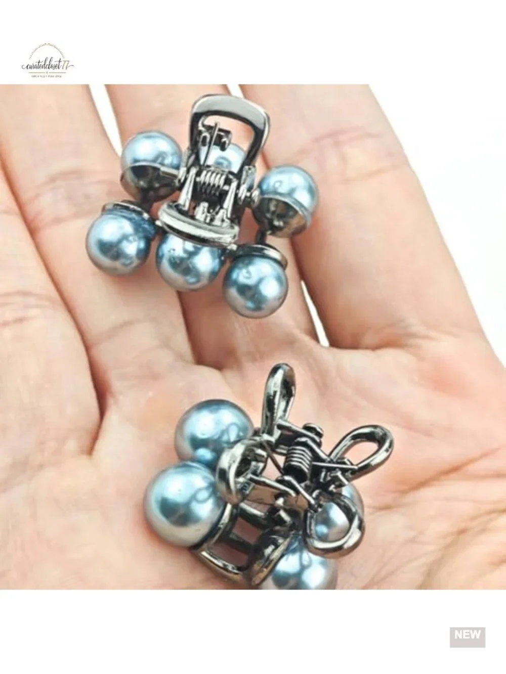 Set of 8 Mini Pearl Hair Claw Clips, Decorative Hair Accessories